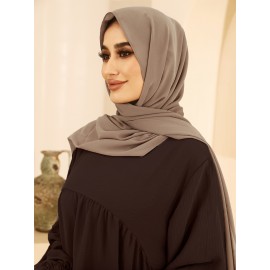 1pc Women'S Elegant Abaya Dress - Loose Fit Solid Color Muslim Prayer Dress with Belt, Lightweight Breathable Fabric for Spring Summer Fall, Casual & Formal Wear, Modest Muslim Women'S Clothing