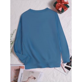 Women's Western Cowboy Graphic Long Sleeve Top - Vintage HOWDY Print with Hat & Bandana Design, Soft Grey All-Season Casual Shirt, Machine Washable Round Neck Women's Clothing, Seasonal Fashion, Comfortable Fit