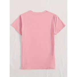 Don't let pigeons teach Graphic Print T-shirt, Short Sleeve Crew Neck Casual Top for Summer & Spring, Women's Clothing