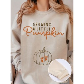 Women'S Casual Crew Neck Sweatshirt, Polyester Knit Fabric, 260gsm, with 