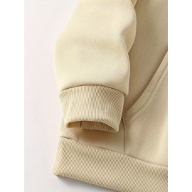 Women's Cozy Cartoon Print Hoodie - Casual Drawstring Pullover with Kangaroo Pocket, Perfect for Fall & Winter