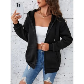 [Cozy Hoodie] Cozy Polyester Athletic Sweatshirt Jacket, Chic 'In My Auntie Era' Print Zip-Up Hoodie with Pockets | Machine Washable, Perfect for Fall/Winter