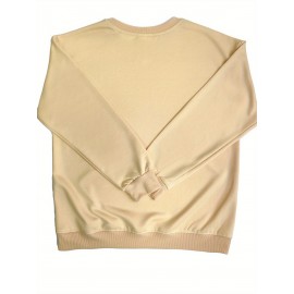 Women'S Plus Size Cartoon Squirrel Graphic Sweatshirt - Casual Long Sleeve Crew Neck, Machine Washable Polyester, Fall/Winter Sportswear with Funny Squirrel Applique Design