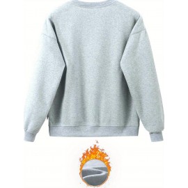 [Graphic Print Two Piece Set] Graphic Print Two Piece Set | Women's Crew Neck Sweatshirt & Pants Clothing