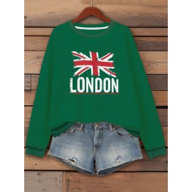 Teediy Union Jack Flag And LONDON Women'S Sweatshirt
